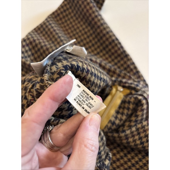 Vintage Russ Petite Toggs Skirt Womens Size S Multicolor Hounds Tooth Wool Blend - Picture 7 of 13